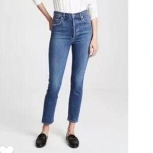 Agolde Nico Hi Rise Slim Fit Cropped Jeans Subdued Size 25